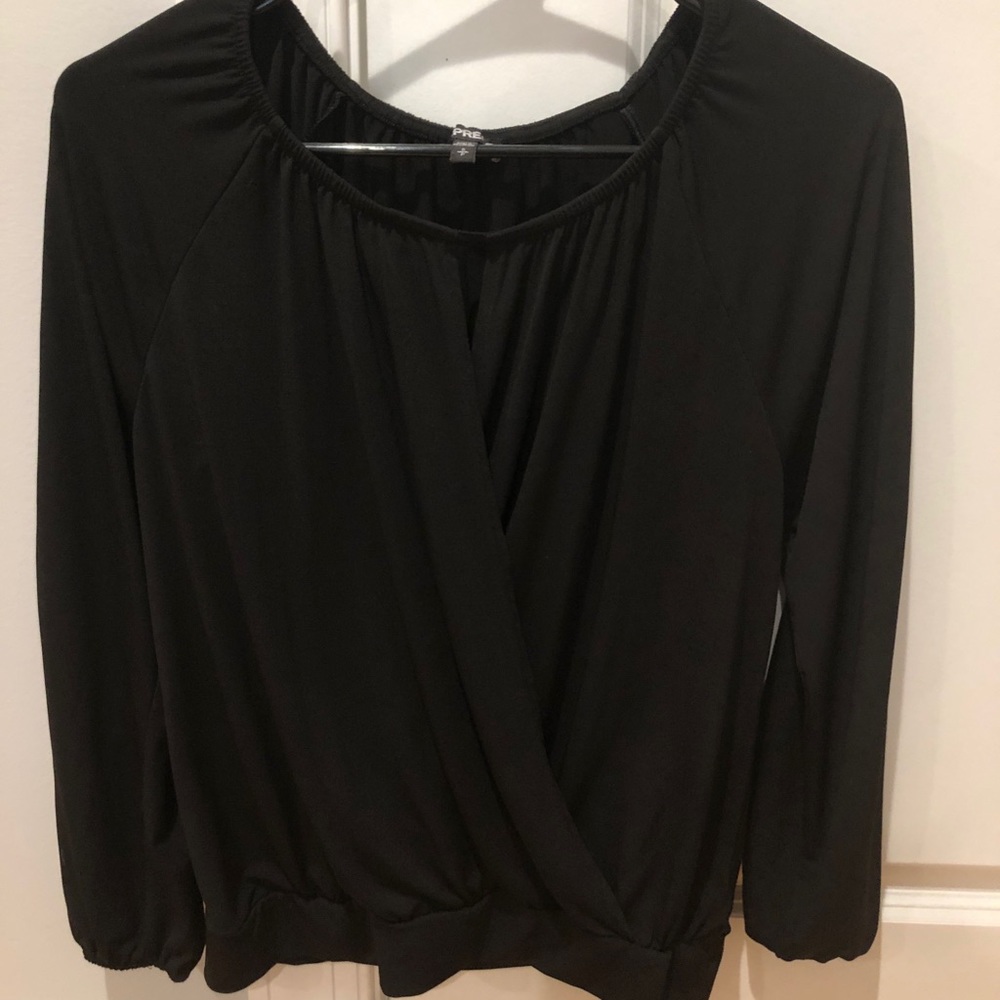 Black drape front Express top - size small